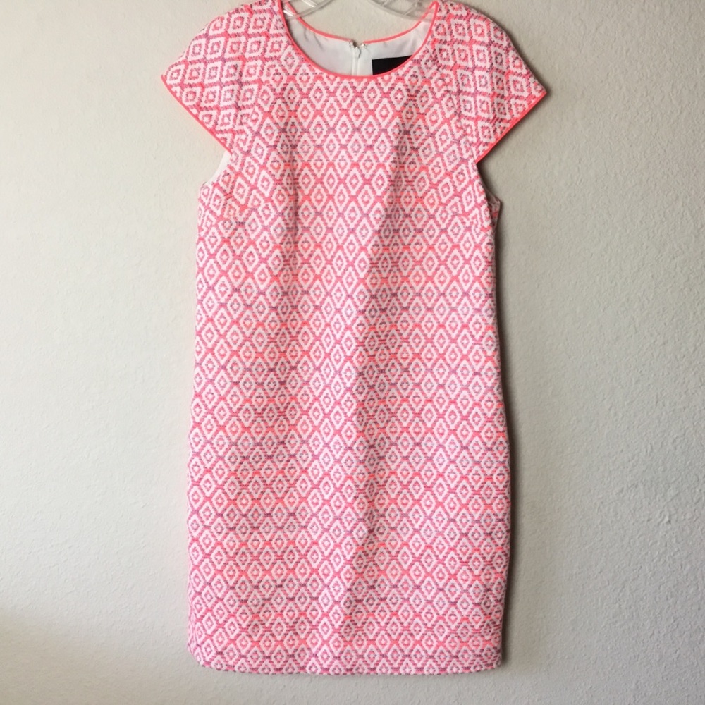 J. CREW COLLECTION Pink Woven Tweed Shift Dress